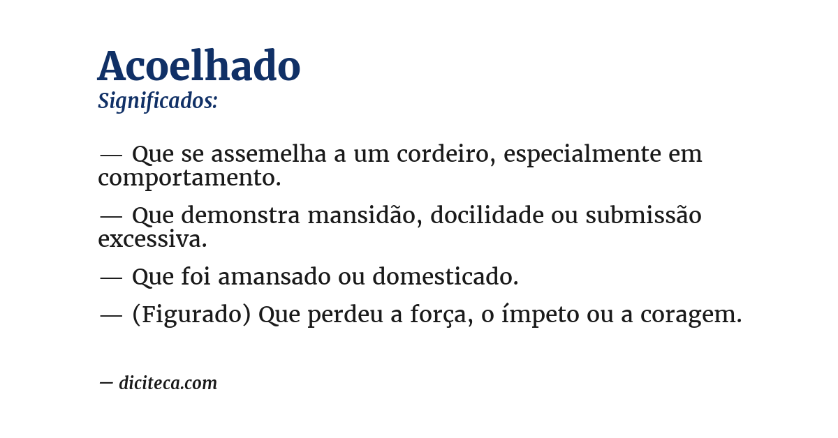 Significado de acoelhado