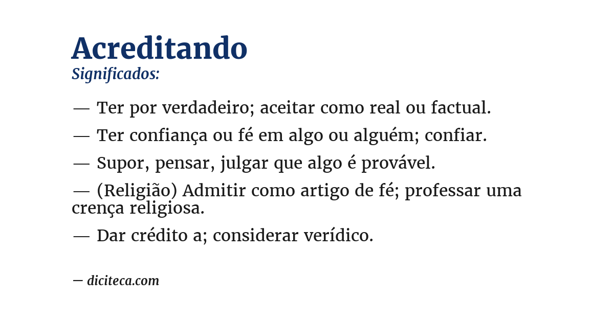 Significado de acreditando