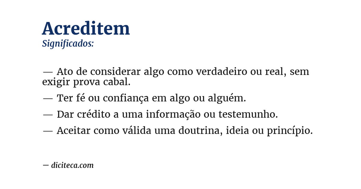 Significado de acreditem