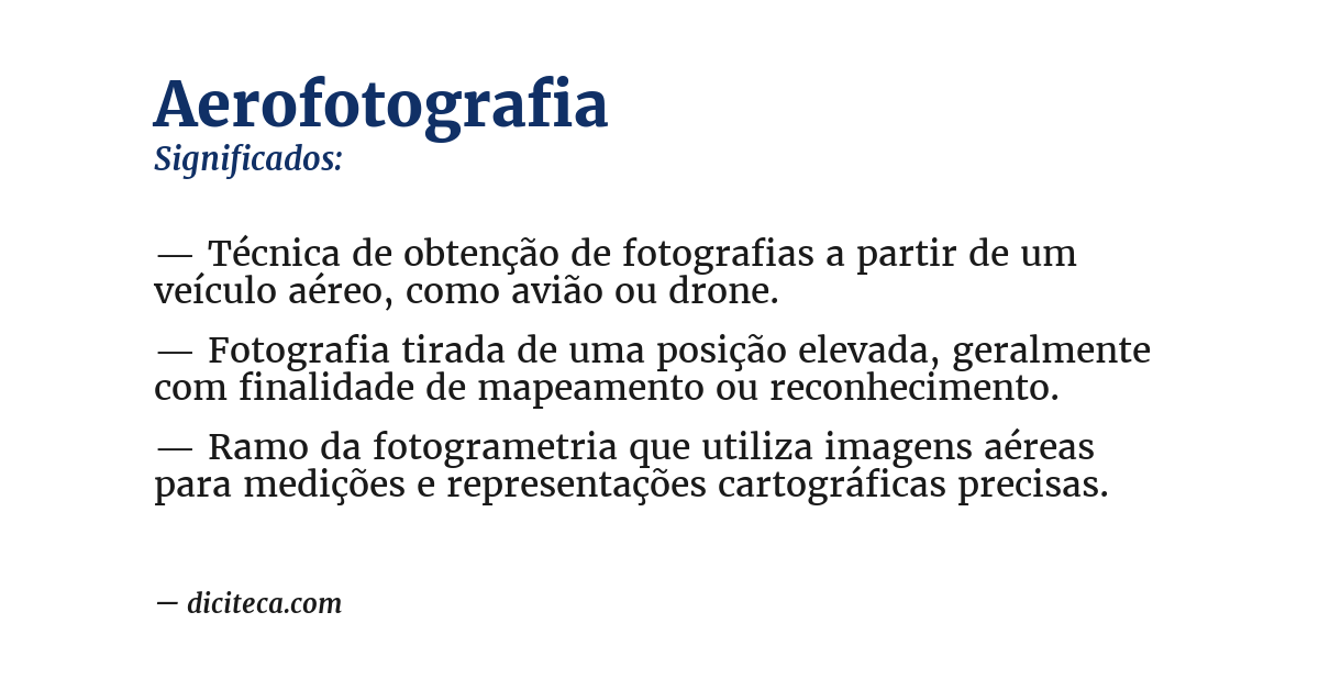 Significado de aerofotografia