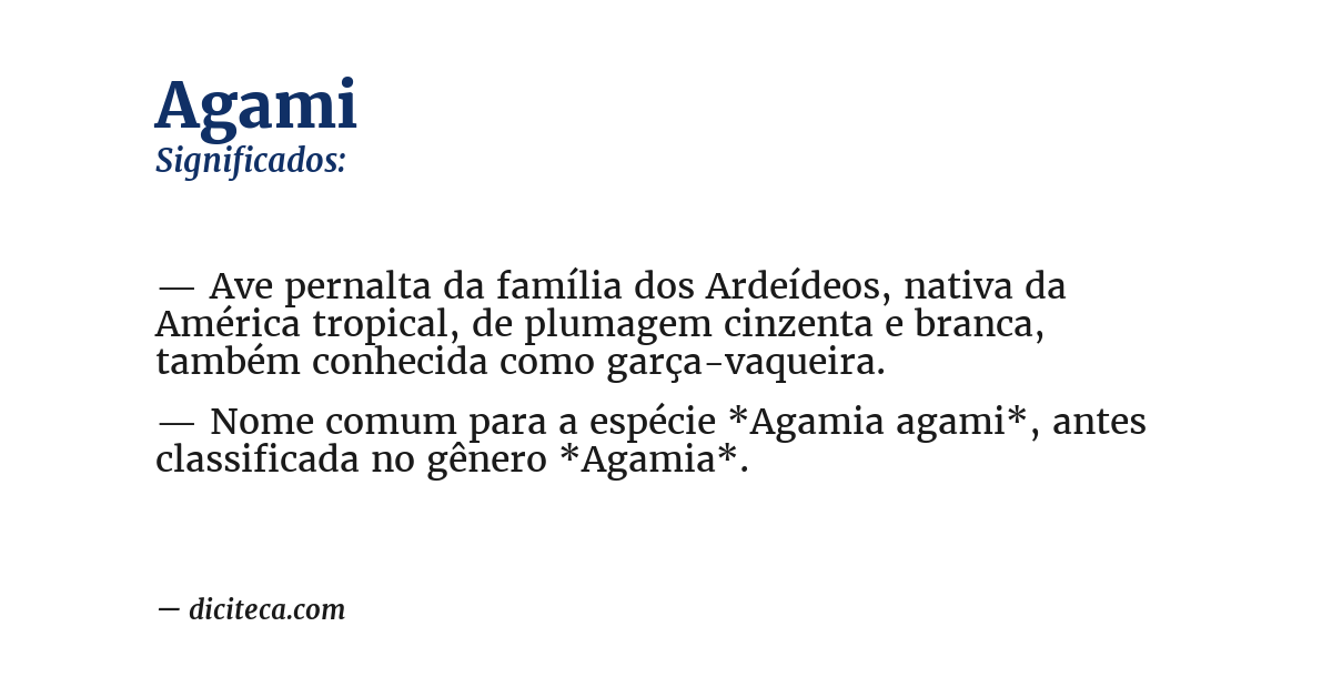 Significado de agami