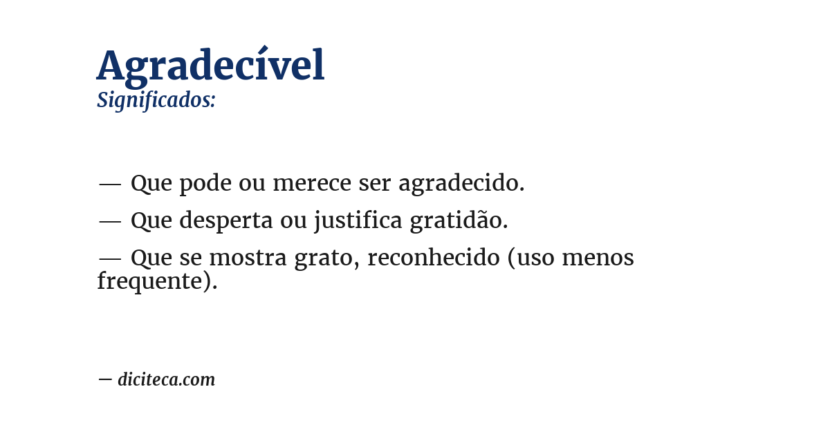Significado de agradecível