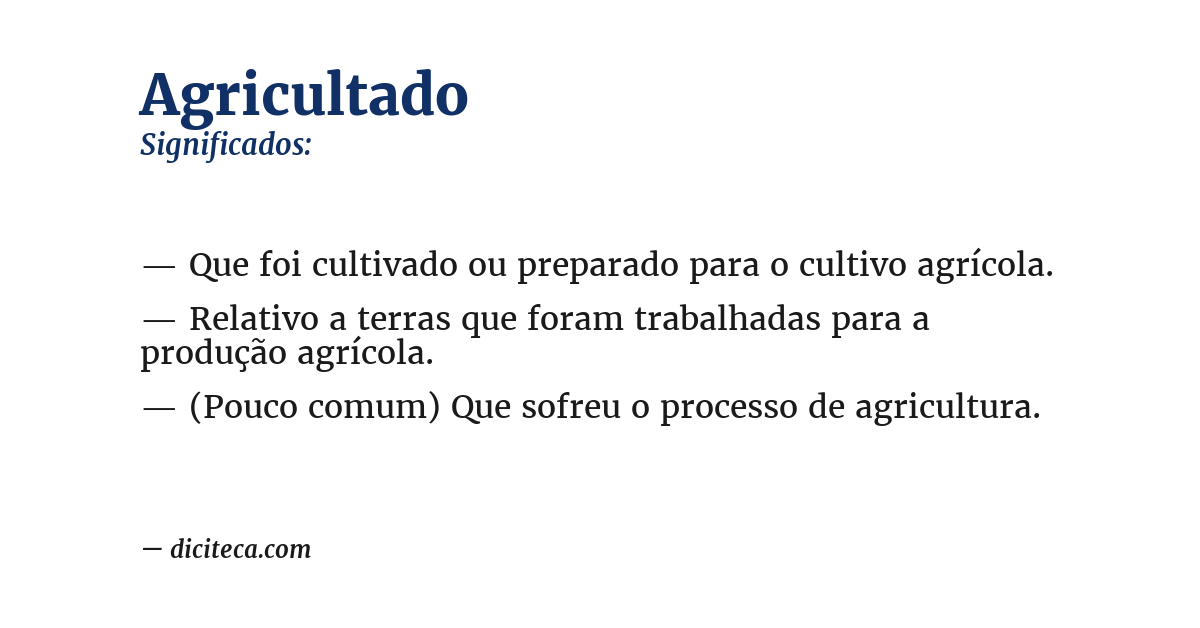 Significado de agricultado