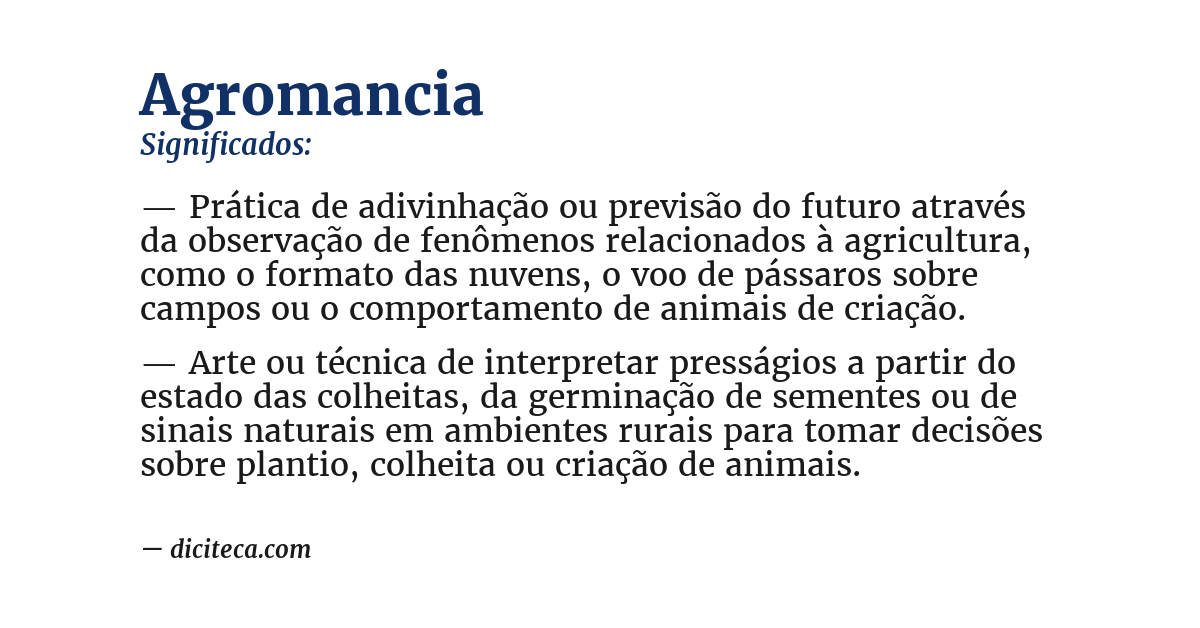 Significado de agromancia