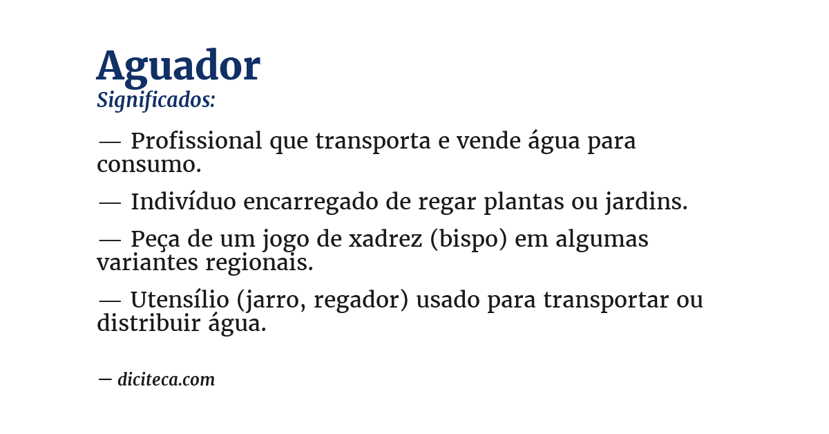 Significado de aguador