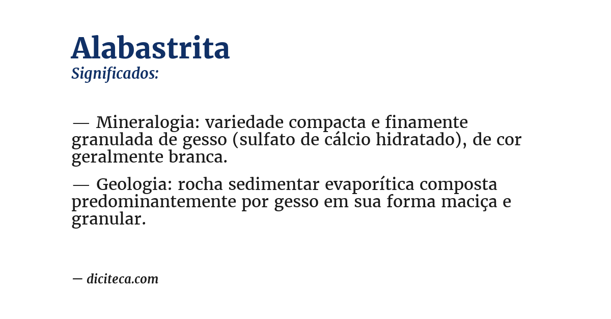 Significado de alabastrita