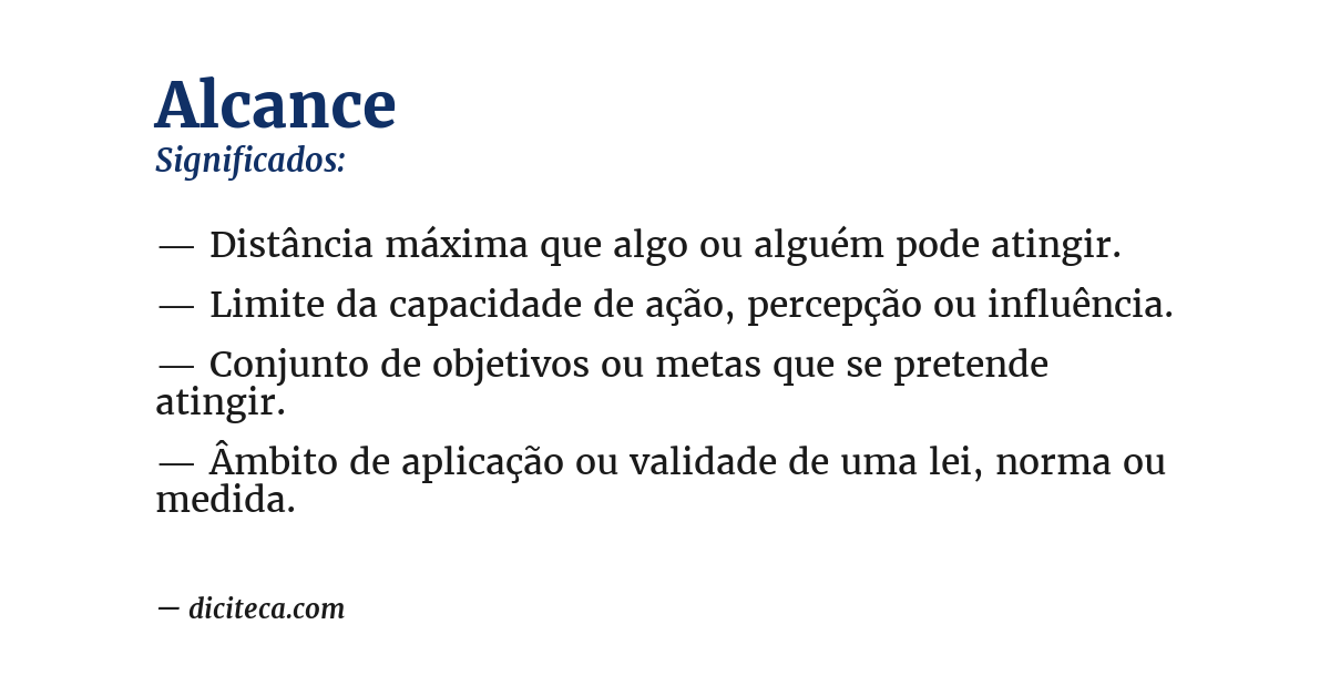 Significado de alcance