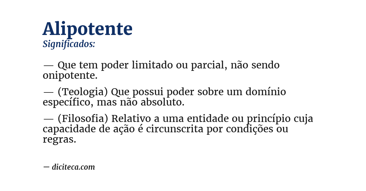 Significado de alipotente