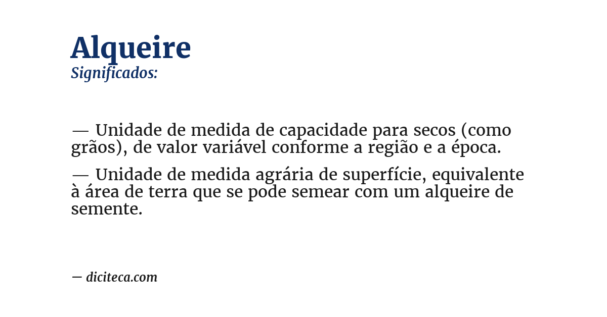Significado de alqueire