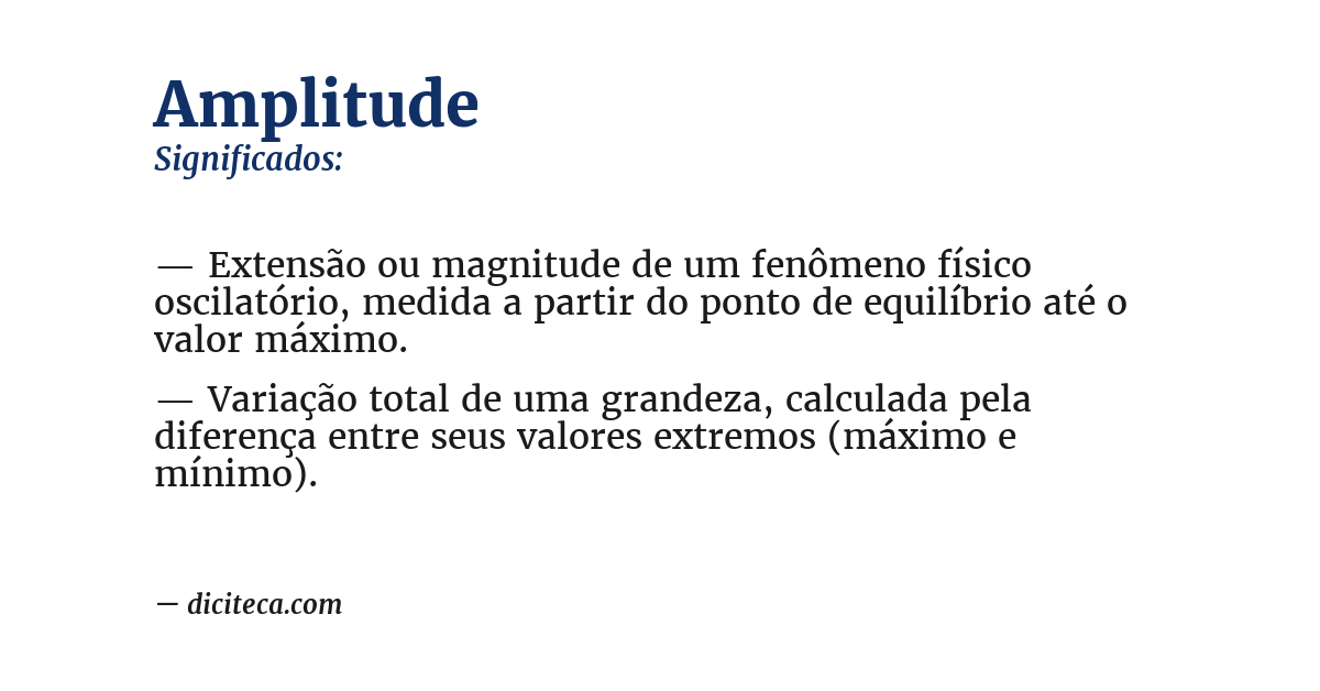 Significado de amplitude