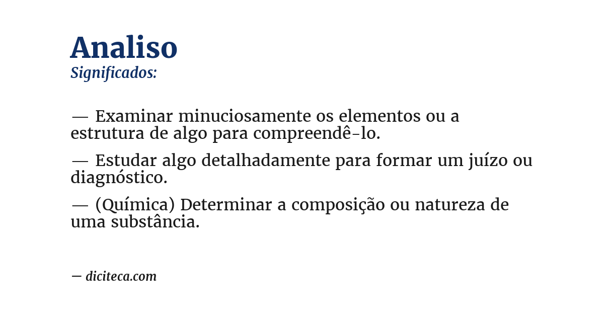 Significado de analiso