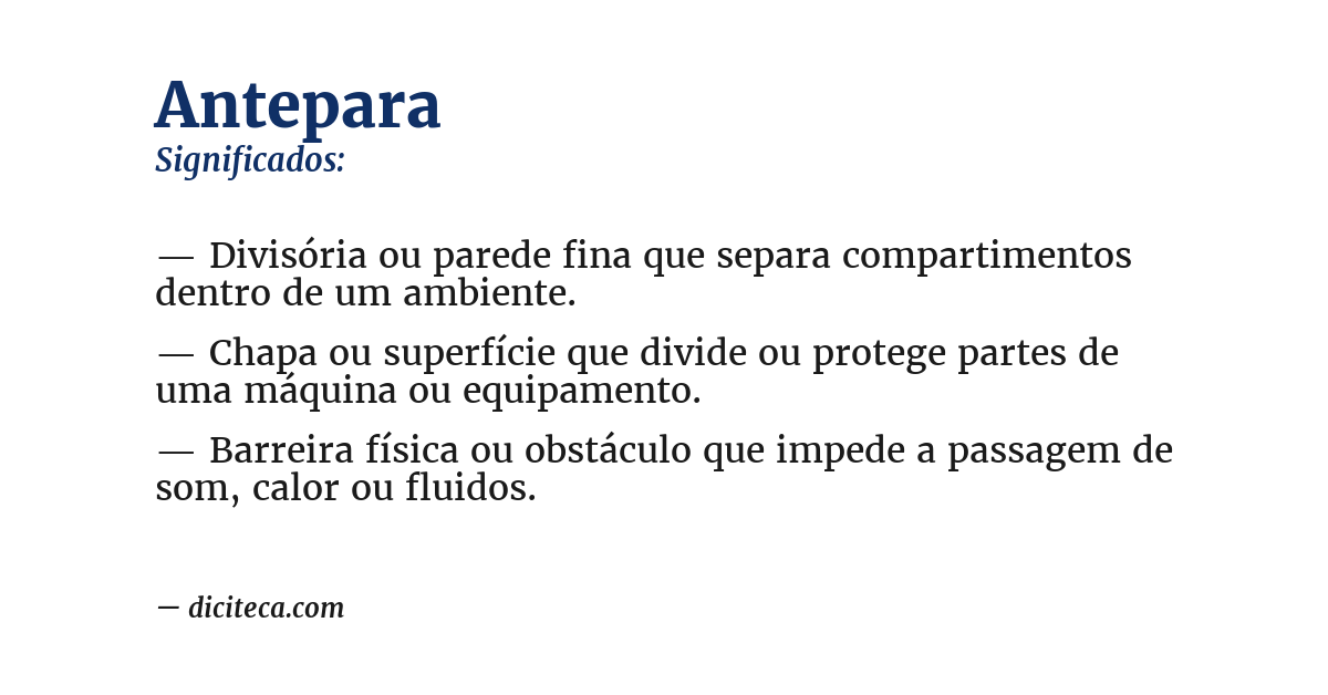 Significado de antepara