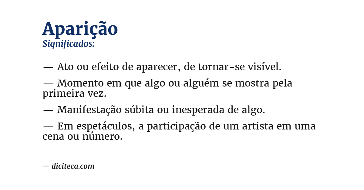Significado de aparição
