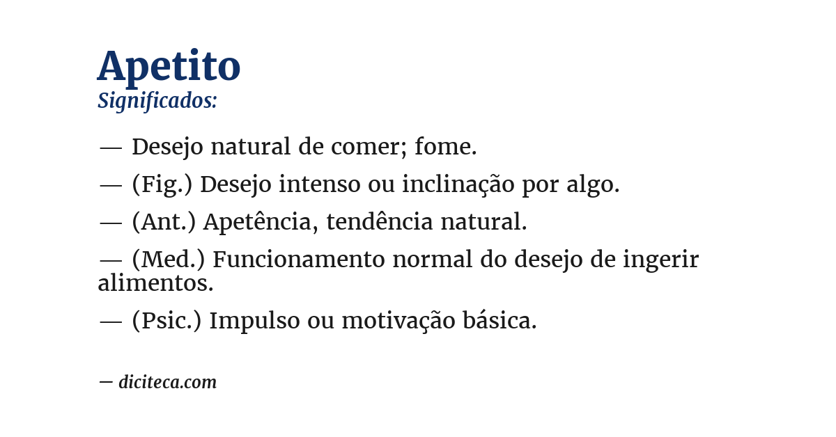 Significado de apetito