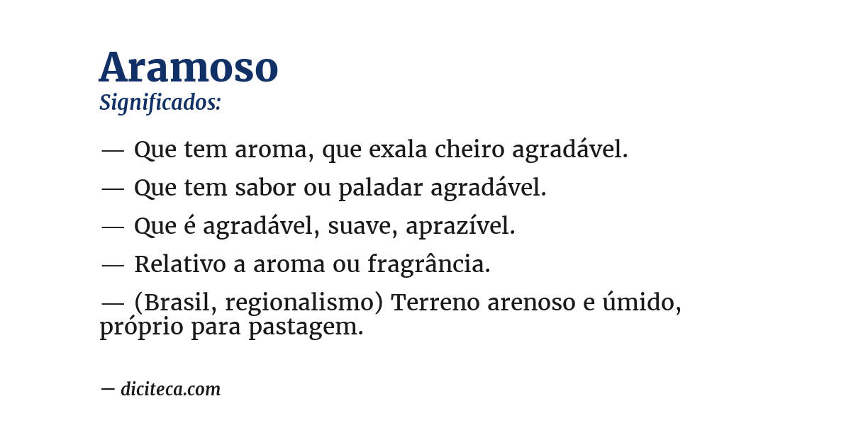 Significado de aramoso
