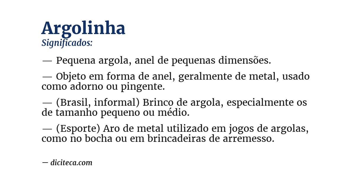 Significado de argolinha