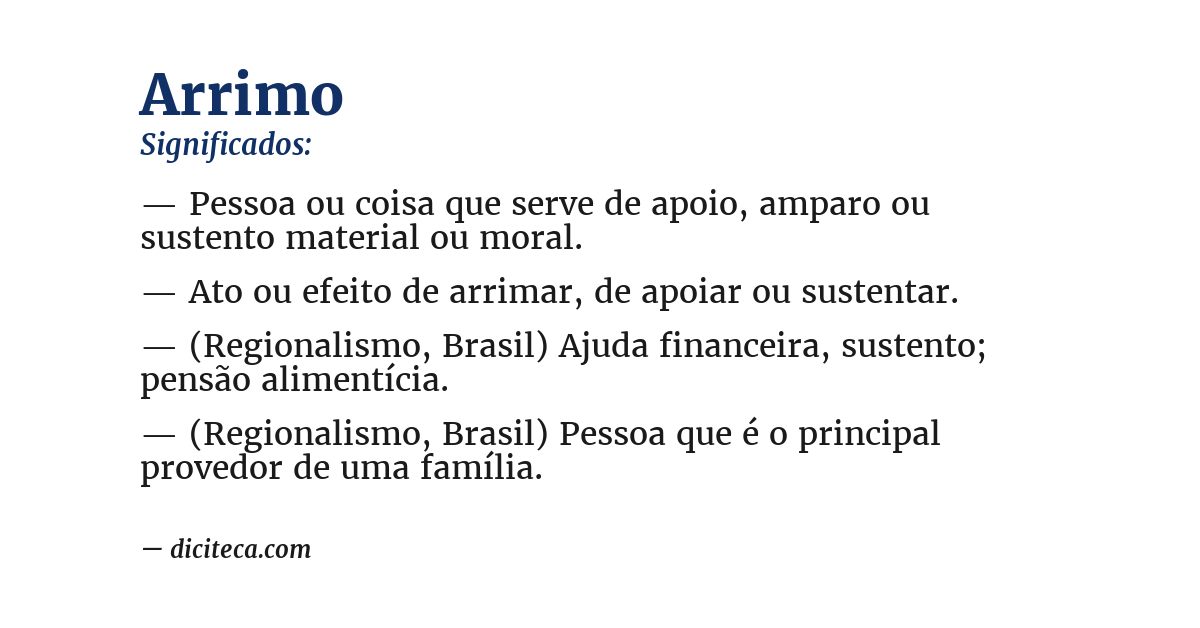 Significado de arrimo