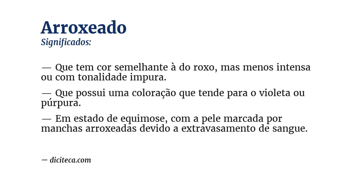 Significado de arroxeado