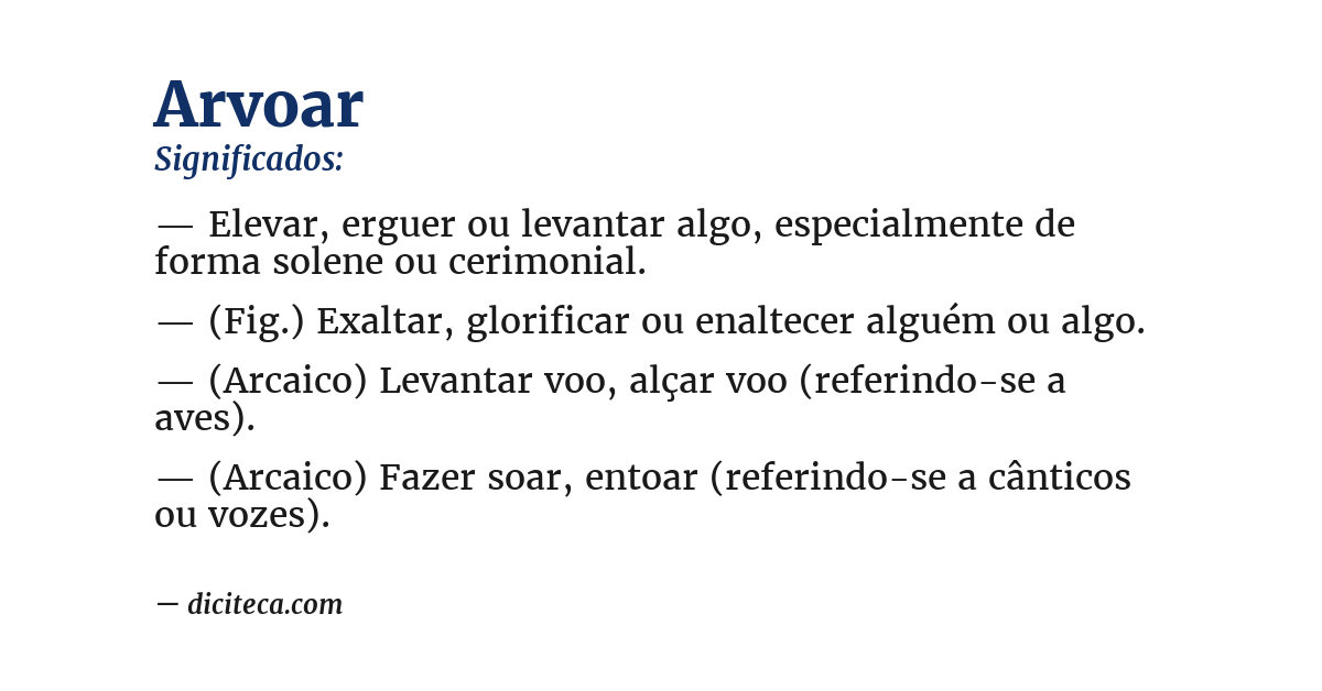 Significado de arvoar