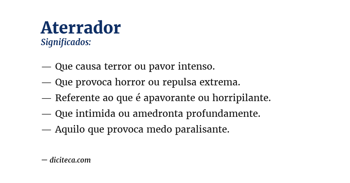 Significado de aterrador