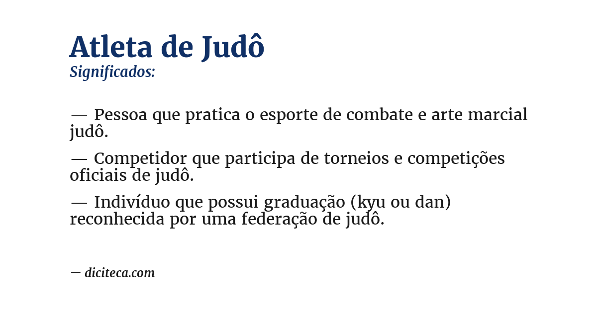 Significado de atleta de judô