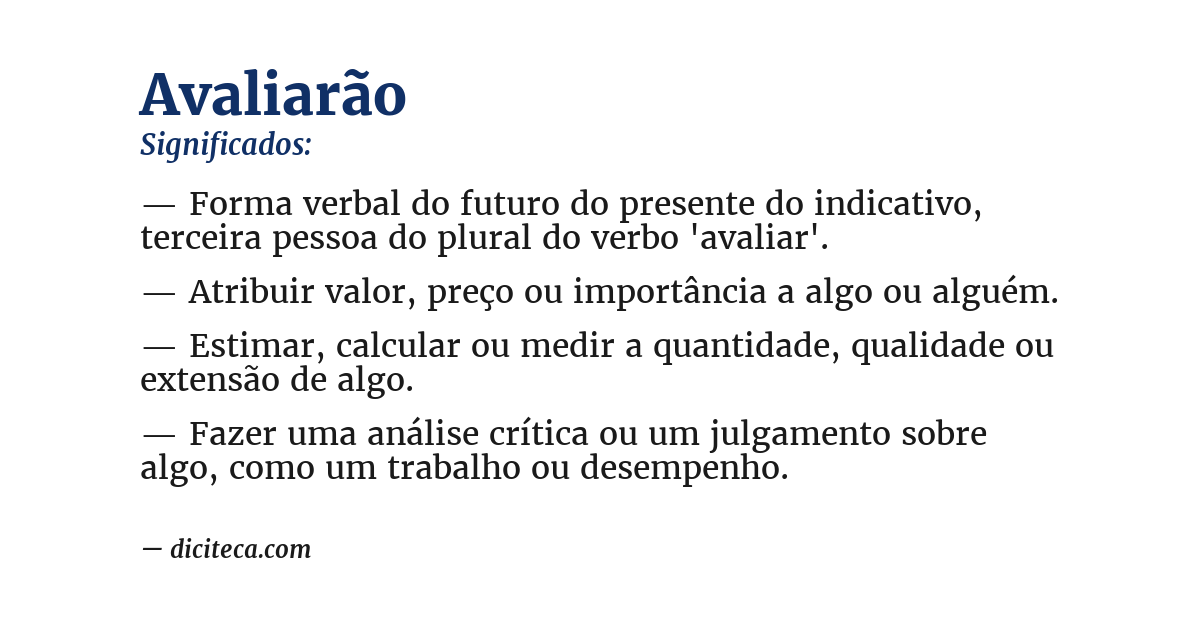 Significado de avaliarão