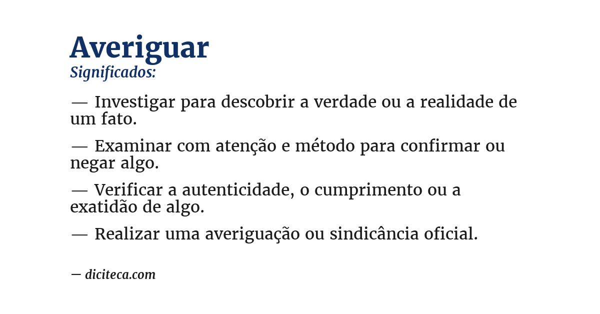 Significado de averiguar