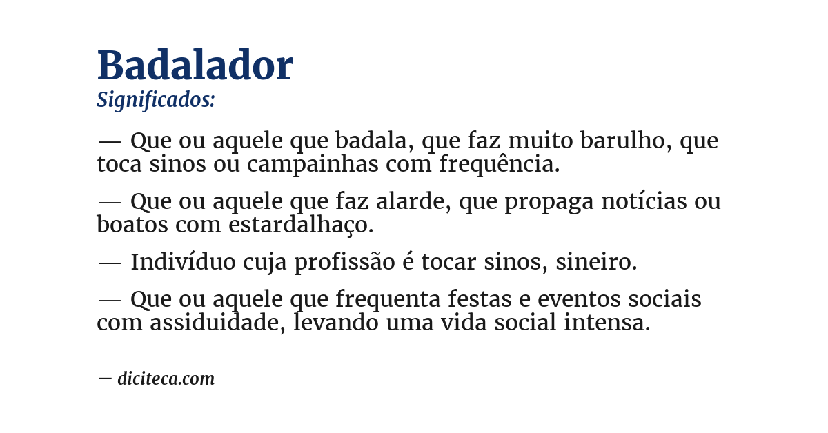 Significado de badalador