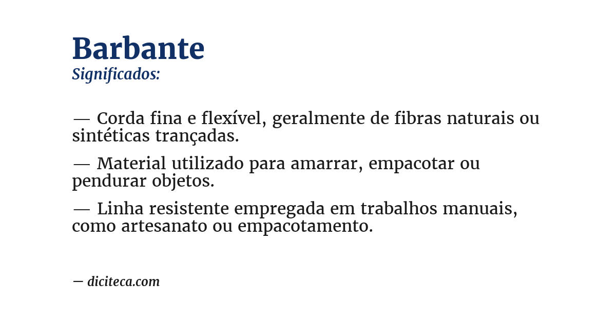 Significado de barbante