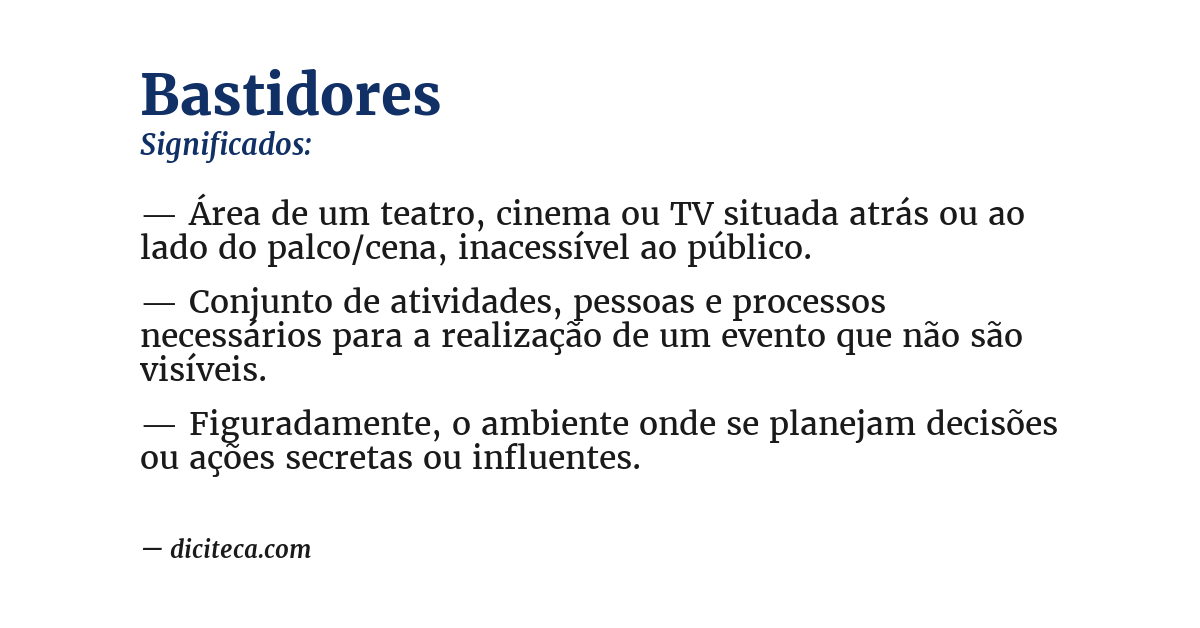 Significado de bastidores