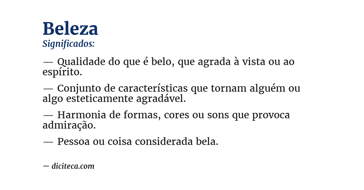 Significado de beleza