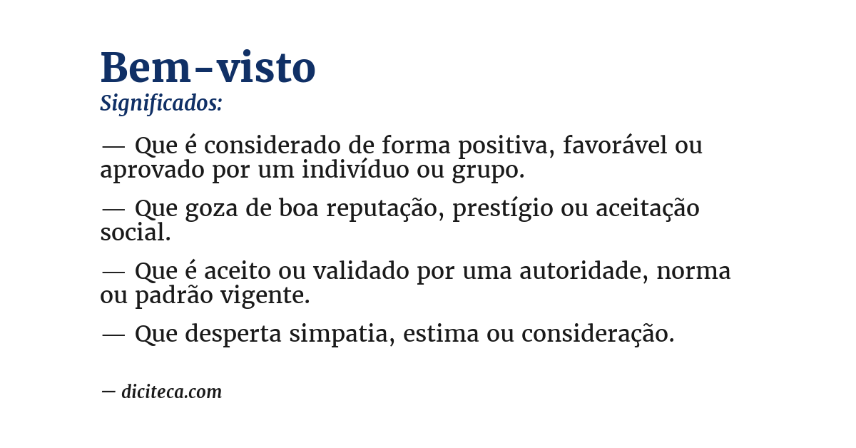 Significado de bem-visto