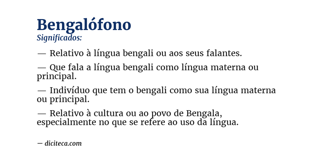 Significado de bengalófono