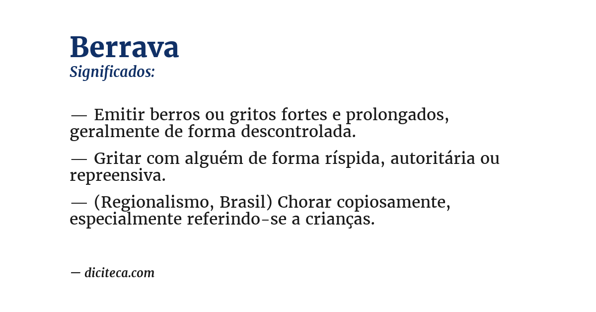 Significado de berrava