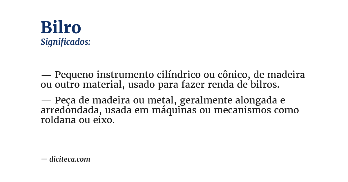 Significado de bilro