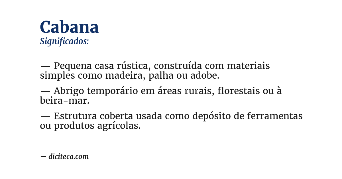 Significado de cabana