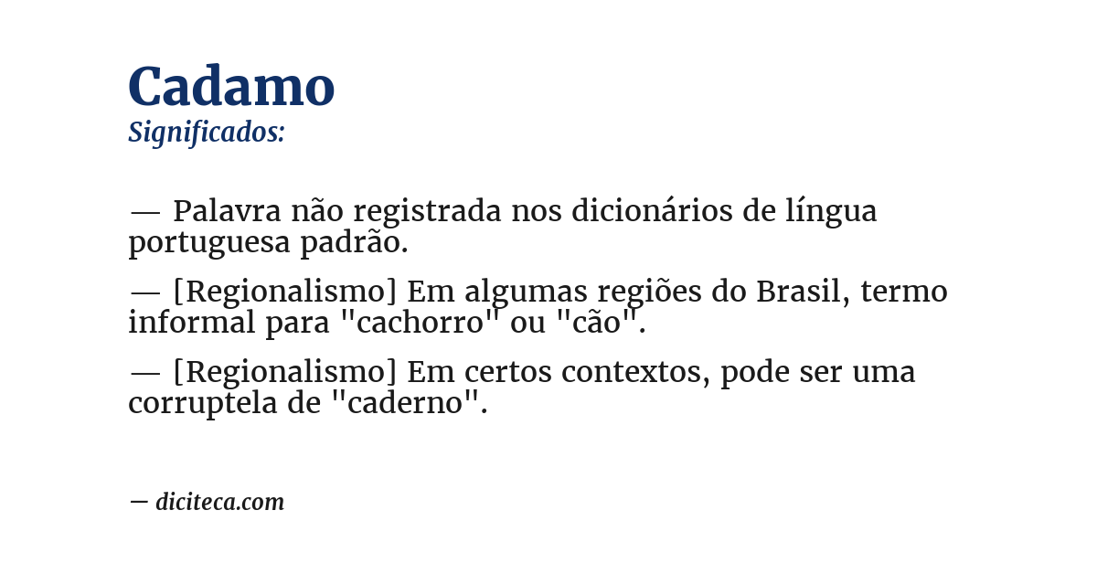 Significado de cadamo