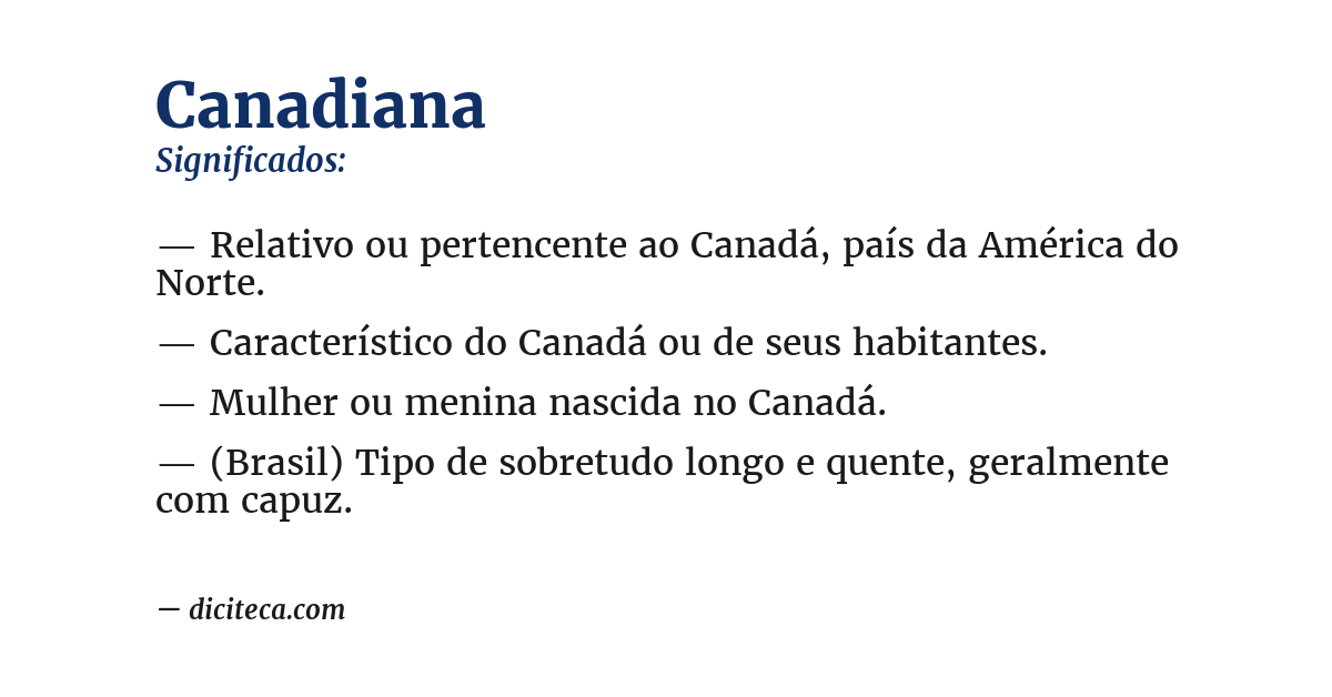 Significado de canadiana