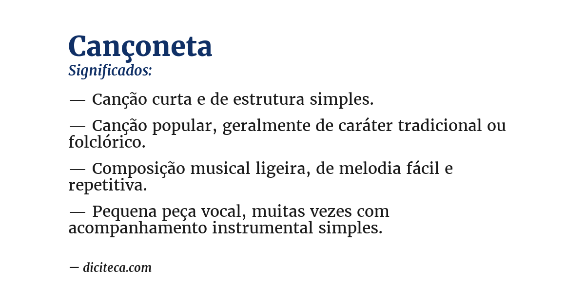 Significado de cançoneta