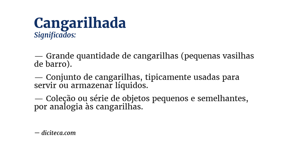 Significado de cangarilhada