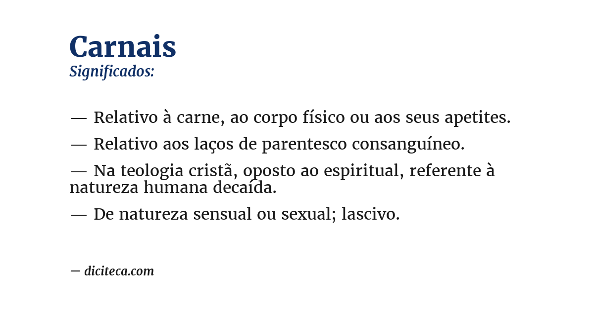 Significado de carnais