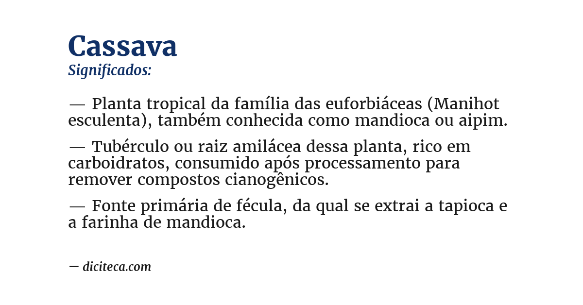Significado de cassava