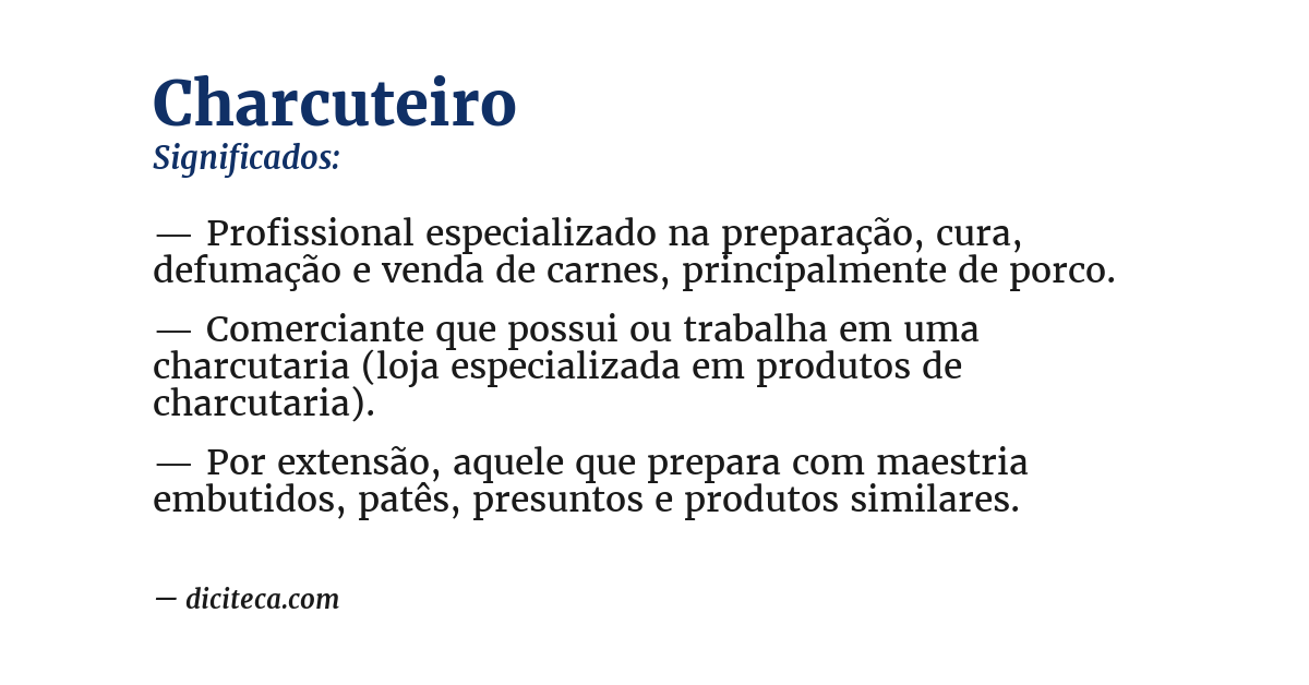 Significado de charcuteiro