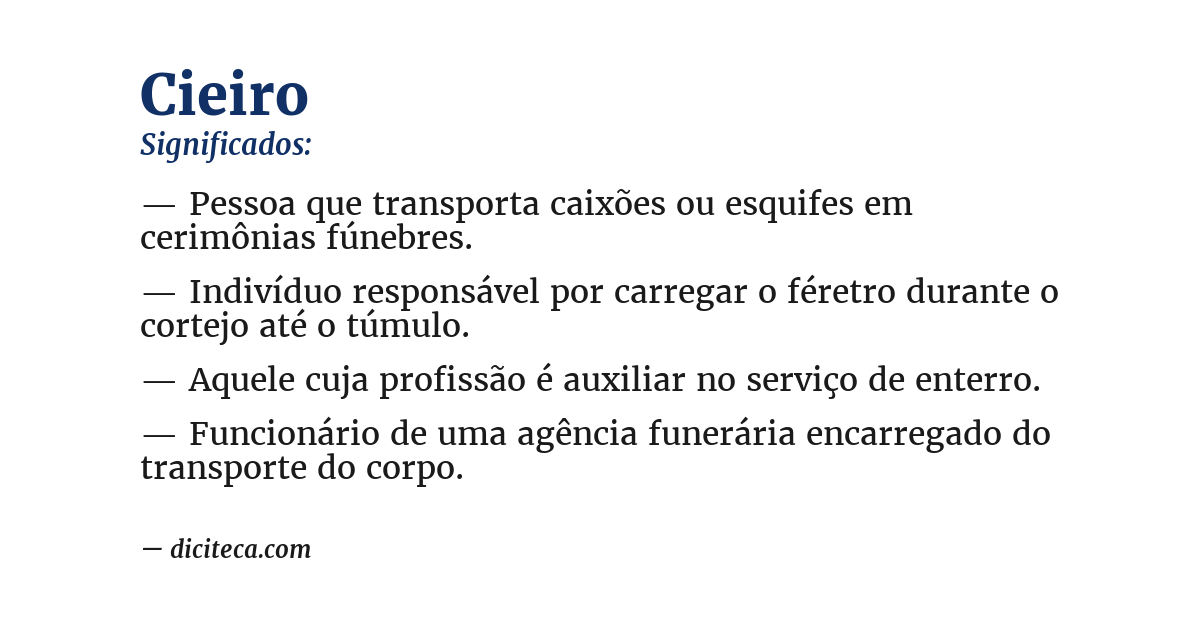 Significado de cieiro