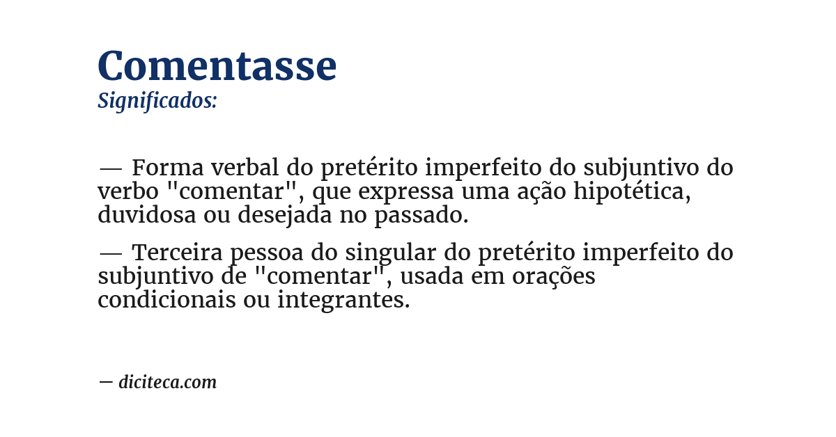 Significado de comentasse