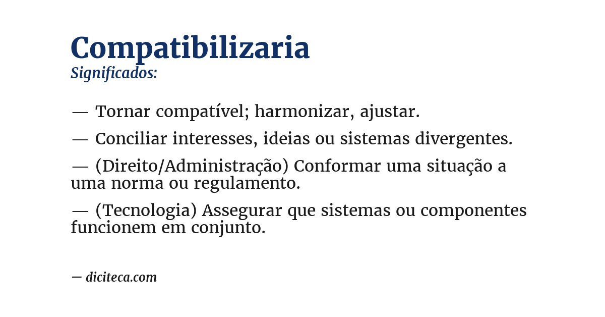 Significado de compatibilizaria