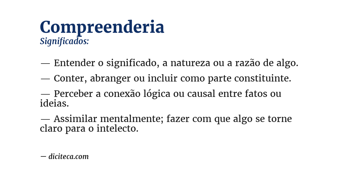 Significado de compreenderia