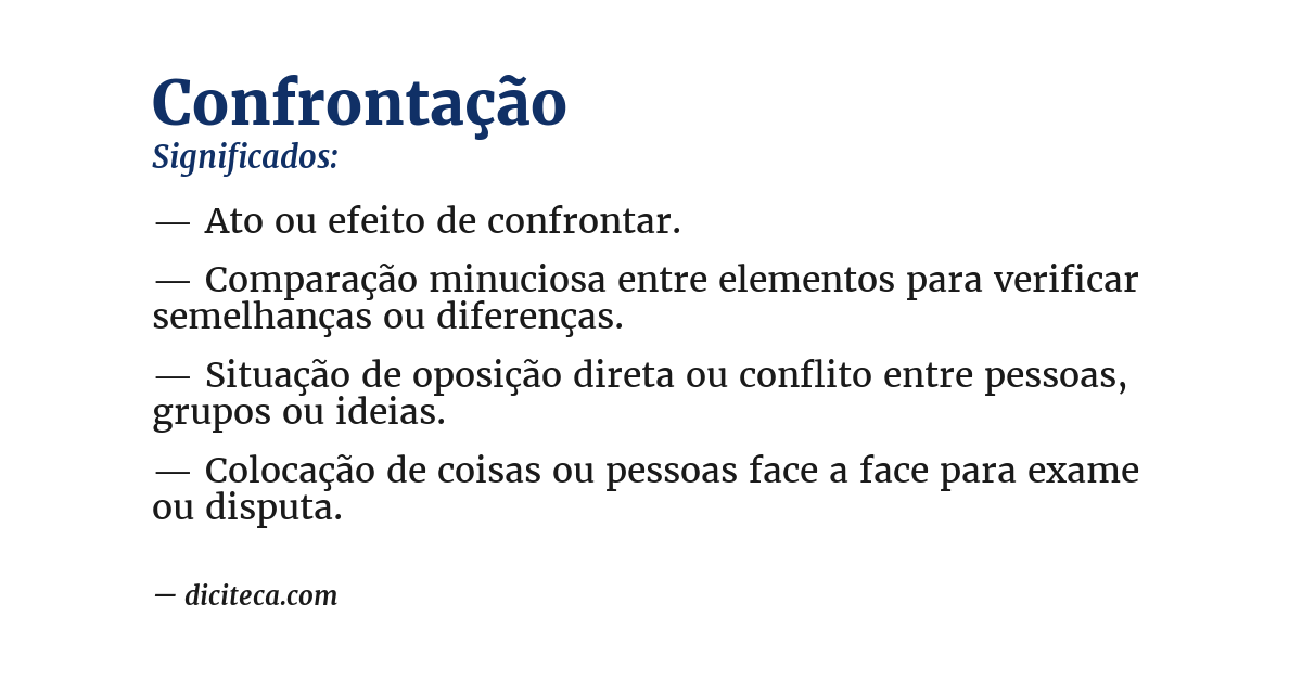 Significado de confrontação