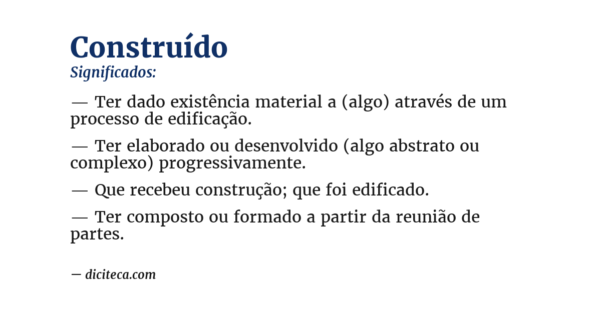 Significado de construído
