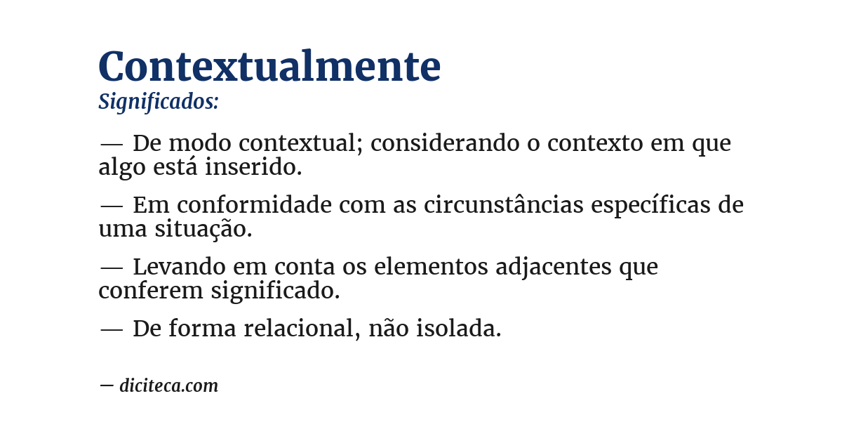 Significado de contextualmente